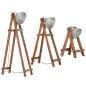 Preview: Stehlampen 3 Stk. Silbern E27 Mango Massivholz