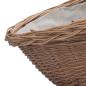Preview: Holzkorb mit Tragegriff 57 × 46 × 52 cm Braun Weide
