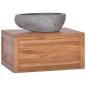 Preview: ARDEBO.de - Wand-Badschrank 60x45x30 cm Teak Massivholz