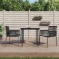 Preview: ARDEBO.de - Gartenstühle mit Kissen 2 Stk. Schwarz 54x60,5x83,5 cm