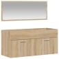 Preview: Badschrank mit Spiegel Sonoma-Eiche Holzwerkstoff