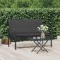 Preview: ARDEBO.de - Gartenbank mit Kissen Schwarz 105 cm Poly Rattan
