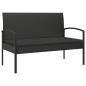 Preview: Gartenbank mit Kissen Schwarz 105 cm Poly Rattan