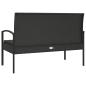 Preview: Gartenbank mit Kissen Schwarz 105 cm Poly Rattan