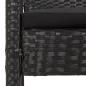 Preview: Gartenbank mit Kissen Schwarz 105 cm Poly Rattan