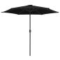 Preview: Sonnenschirm mit Aluminium-Mast 270x246 cm Schwarz