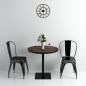 Preview: ARDEBO.de - Bistrotisch MDF und Stahl Rund 80×75 cm Dunkle Esche