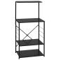 Preview: Mikrowellenregal Schwarz 60x39,6x123 cm Holzwerkstoff