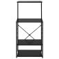 Preview: Mikrowellenregal Schwarz 60x39,6x123 cm Holzwerkstoff