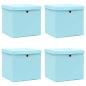 Preview: ARDEBO.de - Aufbewahrungsboxen mit Deckeln 4 Stk. Babyblau 32x32x32cm Stoff