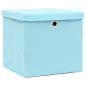 Preview: Aufbewahrungsboxen mit Deckeln 4 Stk. Babyblau 32x32x32cm Stoff