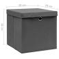 Preview: Aufbewahrungsboxen mit Deckeln 4 Stk. 28x28x28 cm Grau