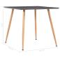Preview: Esstisch Grau und Eichefarben 80,5x80,5x73 cm MDF