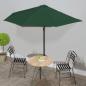 Preview: ARDEBO.de - Balkon-Sonnenschirm mit Alu-Mast Grün 300x155 cm Halbrund
