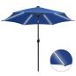 Preview: ARDEBO.de - Sonnenschirm mit LED-Beleuchtung und Alu-Mast 300 cm Azurblau