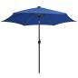 Preview: Sonnenschirm mit LED-Beleuchtung und Alu-Mast 300 cm Azurblau