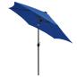 Preview: Sonnenschirm mit LED-Beleuchtung und Alu-Mast 300 cm Azurblau