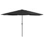 Preview: ARDEBO.de - Sonnenschirm mit Metall-Mast 390 cm Schwarz