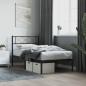 Preview: ARDEBO.de - Bettgestell mit Kopfteil Metall Schwarz 75x190 cm