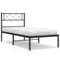 Preview: Bettgestell mit Kopfteil Metall Schwarz 75x190 cm