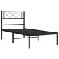 Preview: Bettgestell mit Kopfteil Metall Schwarz 75x190 cm