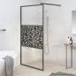 Preview: ARDEBO.de - Duschwand f?r Walk-In Dusche 115x195 cm ESG Steindesign Schwarz