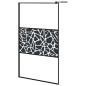 Preview: Duschwand f?r Walk-In Dusche 115x195 cm ESG Steindesign Schwarz