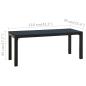 Preview: Gartenbank 110 cm Stahl und WPC Schwarz