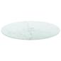 Preview: Tischplatte Wei? ?40x0,8 cm Hartglas in Marmoroptik