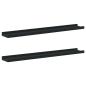 Preview: Bilderleisten 2 Stk. Schwarz 80x9x3 cm MDF