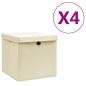 Preview: ARDEBO.de - Aufbewahrungsboxen mit Deckeln 4 Stk. 28x28x28 cm Creme
