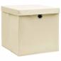 Preview: Aufbewahrungsboxen mit Deckeln 4 Stk. 28x28x28 cm Creme