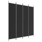 Preview: 4-tlg. Paravent Schwarz 200x220 cm Stoff