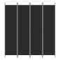 Preview: 4-tlg. Paravent Schwarz 200x220 cm Stoff