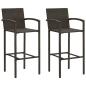 Preview: ARDEBO.de - Barhocker 2 Stk. Braun Poly Rattan