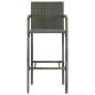 Preview: Barhocker 2 Stk. Grau Poly Rattan