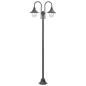 Preview: ARDEBO.de - Garten-Pollerleuchte E27 220 cm Aluminium 2-Laterne Bronze
