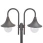 Preview: Garten-Pollerleuchte E27 220 cm Aluminium 2-Laterne Bronze