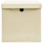 Preview: Aufbewahrungsboxen mit Deckel 10 Stk. Creme 32x32x32 cm Stoff