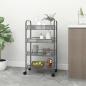 Preview: ARDEBO.de - Küchenwagen 4 Etagen Grau 46x26x85 cm Eisen