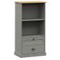 Preview: Bücherregal VIGO Grau 60x35x114,5 cm Massivholz Kiefer