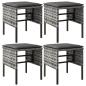 Preview: Gartenhocker mit Kissen 4 Stk. Grau Poly Rattan