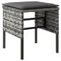 Preview: Gartenhocker mit Kissen 4 Stk. Grau Poly Rattan