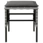 Preview: Gartenhocker mit Kissen 4 Stk. Grau Poly Rattan