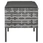 Preview: Gartenhocker mit Kissen 4 Stk. Grau Poly Rattan