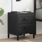Preview: ARDEBO.de - Nachttisch Schwarz 36x30x45 cm Massivholz Kiefer