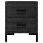 Preview: Nachttisch Schwarz 36x30x45 cm Massivholz Kiefer