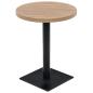 Preview: Bistrotisch MDF und Stahl Rund 60 x 75 cm Eichenoptik