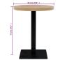 Preview: Bistrotisch MDF und Stahl Rund 60 x 75 cm Eichenoptik