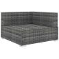 Preview: Sofa-Eckteil mit Kissen Poly Rattan Grau